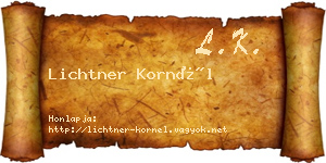 Lichtner Kornél névjegykártya